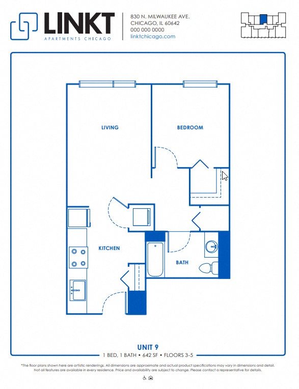 Floor Plans of Linkt Apartments in Chicago, IL